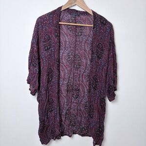 American Eagle Outfitters Womens M Open Cardigan Cover Top Paisley Kimono Boho